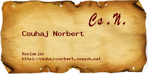Csuhaj Norbert névjegykártya