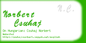 norbert csuhaj business card